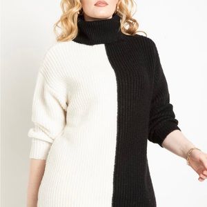 Turtleneck tunic sweater dress